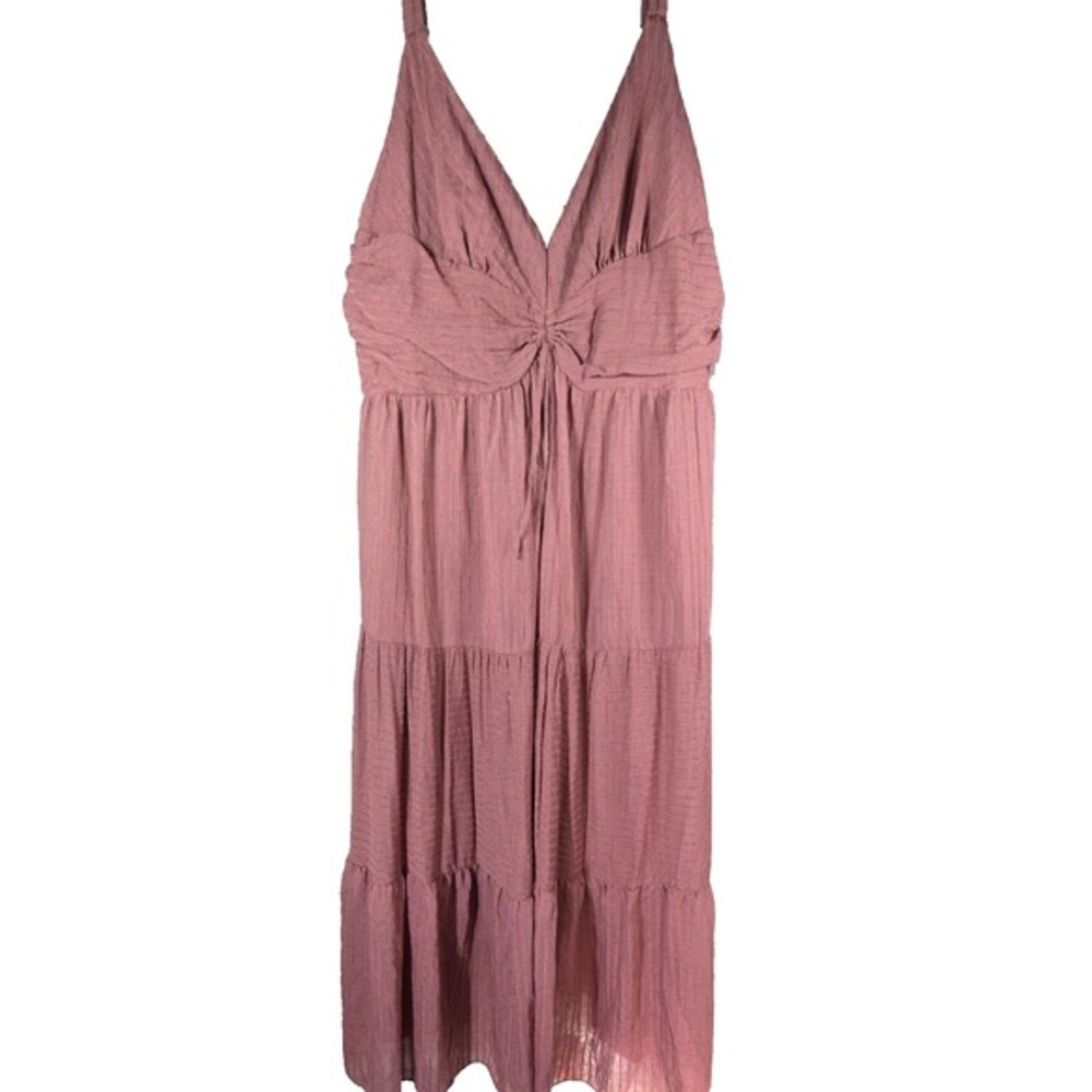 Arula‎ 3X Rose Pink Sleeveless Smocked Tiered Maxi Dress Altar'd State NWT